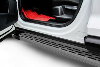 Правый порог алюминиевый Premium SLITKOFF Volkswagen Caravelle  T5 - Multivan  T5 (Grafit)