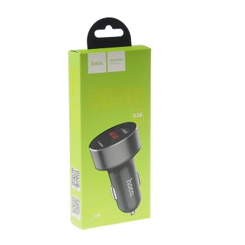 429 р. Устройство зарядное в прикуриватель 2USB 12-24V 2.1A с дисплеем HOCO HOCO z26 black HOCO z26 black  с доставкой в г. Кемерово. Увеличить фотографию 2