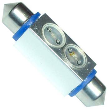 141 р. Лампа светодиодная 12V C20W SV8.5-8 42мм двухцокольная 2 светодиода Super Brite White MEGAPOWER MEGAPOWER-AUTOMOTIVE 50433b  с доставкой в г. Кемерово. Увеличить фотографию 1