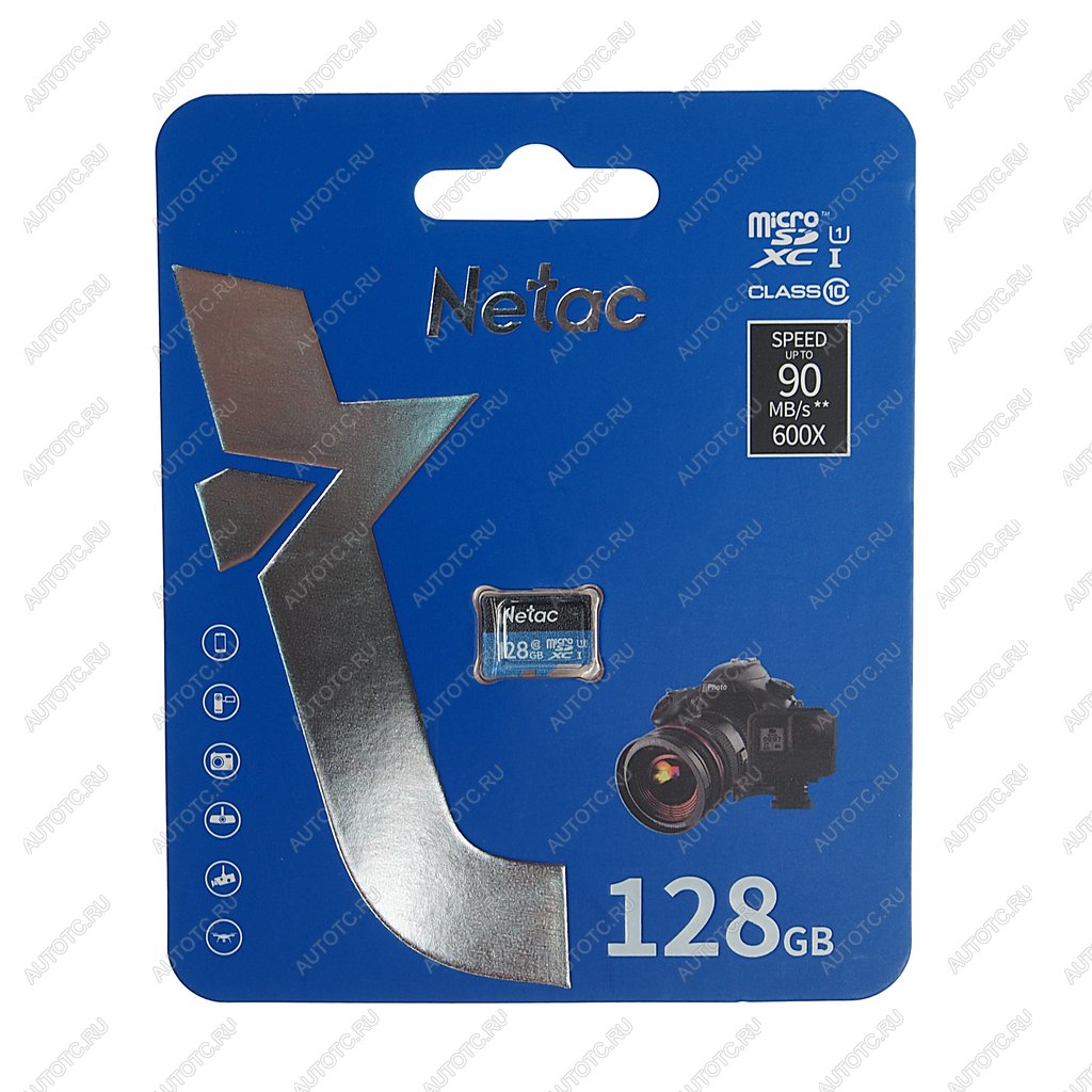 949 р. Карта памяти 128GB MicroSD class 10 NETAC NETAC nt02p500stn-128g-s  с доставкой в г. Кемерово