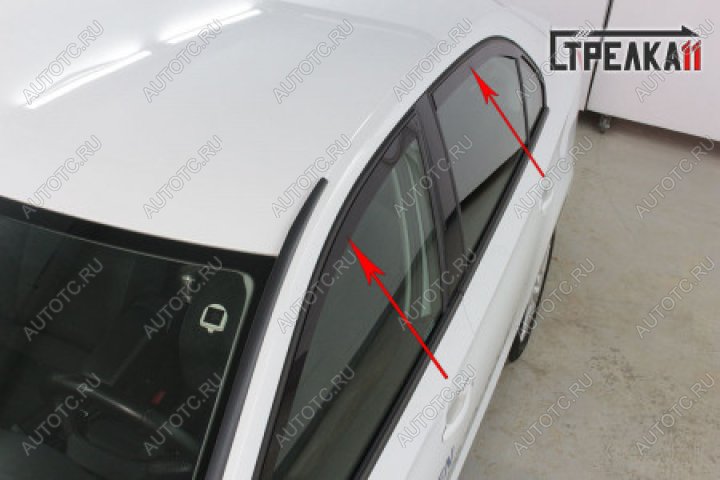 3 799 р. Дефлекторы окон 2D Стрелка11 Skoda Rapid NH3 рестайлинг лифтбэк (2017-2020) (черные)  с доставкой в г. Кемерово
