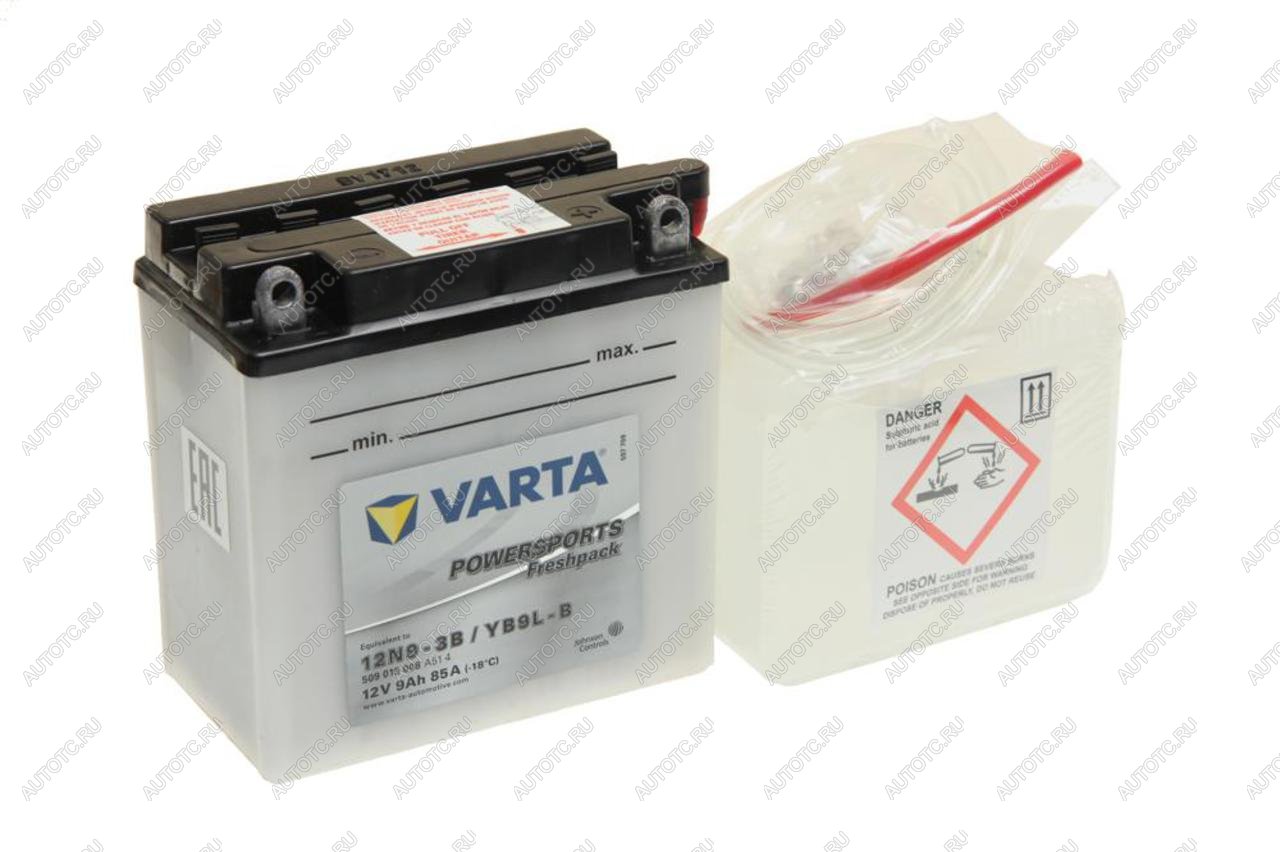 4 199 р. Аккумулятор VARTA MOTO FP + электролит 9А/ч VARTA 6ст9 12n9-3b(yb9l-b) VARTA 6ст9 12n9-3b(yb9l-b)  с доставкой в г. Кемерово
