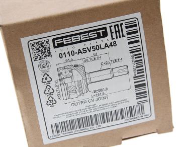 7 249 р. ШРУС наружный TOYOTA Camry (V50) комплект FEBEST FEBEST 0110asv50la48 FEBEST 0110asv50la48  с доставкой в г. Кемерово. Увеличить фотографию 4