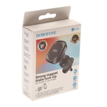 399 р. Держатель телефона на дефлектор магнитный BOROFONE BOROFONE bh96 black gray BOROFONE bh96 black gray  с доставкой в г. Кемерово. Увеличить фотографию 3