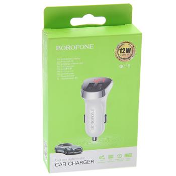 389 р. Устройство зарядное в прикуриватель 2USB 12V белое BOROFONE BOROFONE bz15 white BOROFONE bz15 white  с доставкой в г. Кемерово. Увеличить фотографию 3