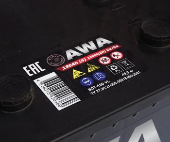 20 499 р. Аккумулятор AWA PRO 190Ач AWA 6ст190(4)  с доставкой в г. Кемерово. Увеличить фотографию 3