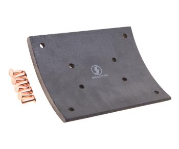 729 р. Накладка тормозной колодки SHACMAN SHAANXI задней (10 отв.) (1шт.) OE SHACMAN hd90149340094  с доставкой в г. Кемерово. Увеличить фотографию 2