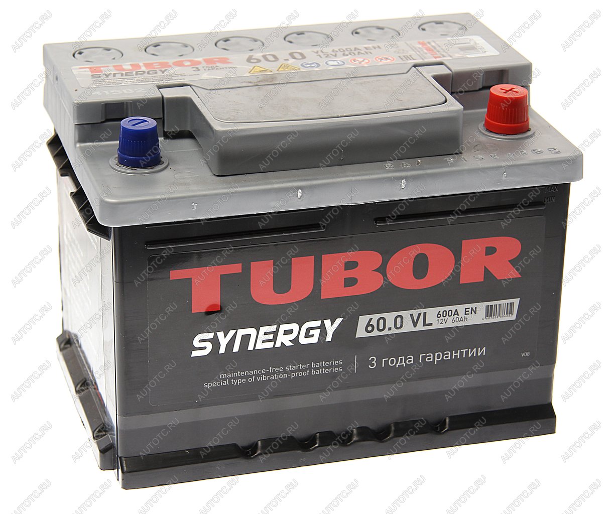 10 999 р. Аккумулятор TUBOR Synergy 60Ач обратная полярность,низкий TUBOR 6ст60(0)  с доставкой в г. Кемерово