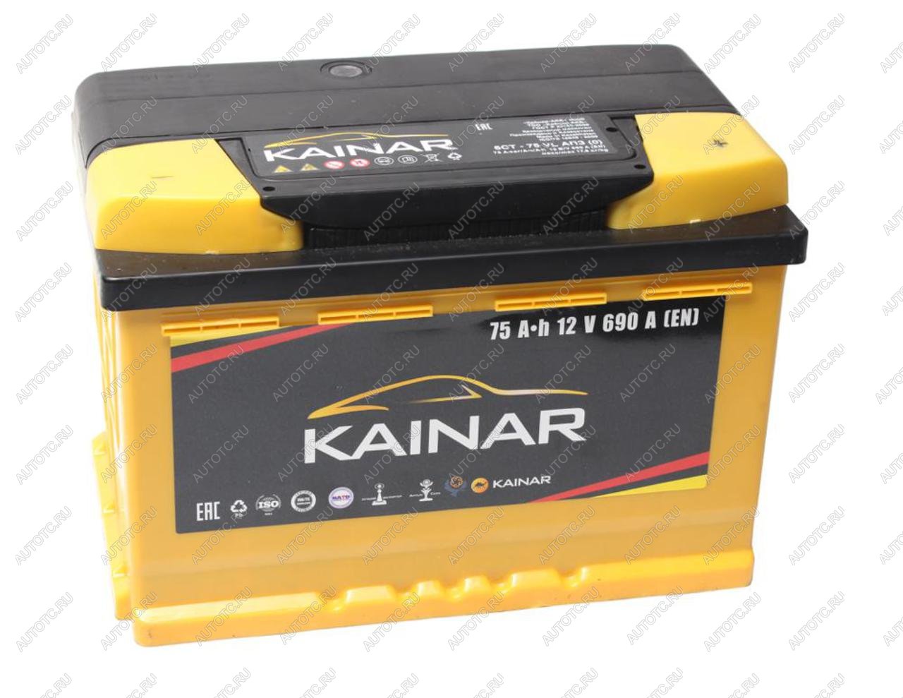 9 299 р. Аккумулятор KAINAR 75Ач обратная полярность, низкий KAINAR 6ст75(0)  с доставкой в г. Кемерово