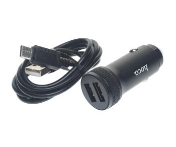 250 р. Устройство зарядное в прикуриватель 2USB 12V кабель USB Type C HOCO HOCO z49 black  с доставкой в г. Кемерово. Увеличить фотографию 1