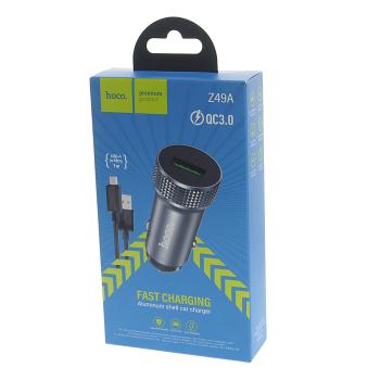 529 р. Устройство зарядное в прикуриватель 1USB 12V HOCO HOCO z49a grey  с доставкой в г. Кемерово. Увеличить фотографию 3