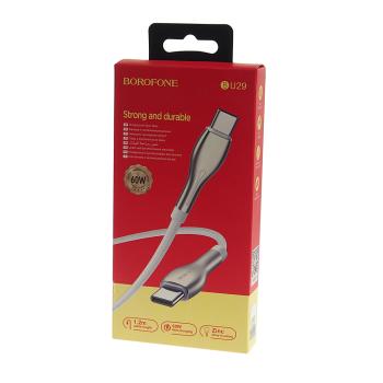 529 р. Кабель iPhone (5-)-USB Type C 1.2м белый BOROFONE BOROFONE bu29 white  с доставкой в г. Кемерово. Увеличить фотографию 2