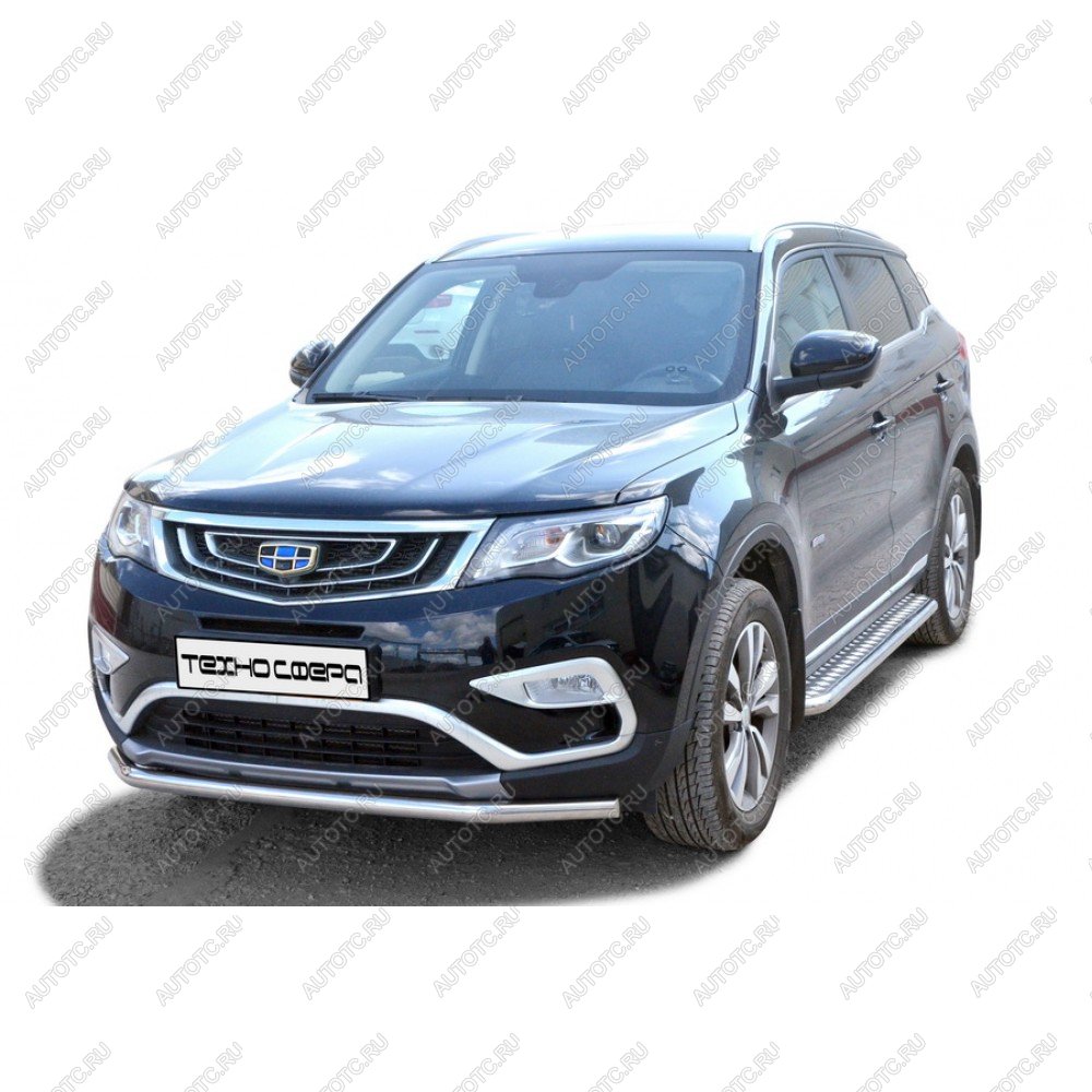 10 899 р. Защита ПОРОГОВ с алюминиевым листом,  d51       GEELY ATLAS  КРАШ  2050 к  с доставкой в г. Кемерово