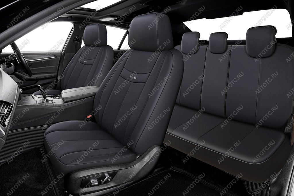 4 299 р. Авточехлы универсальные экокожа черные (11 предм.) Amulet PREMIER PREMIER amt1000  с доставкой в г. Кемерово