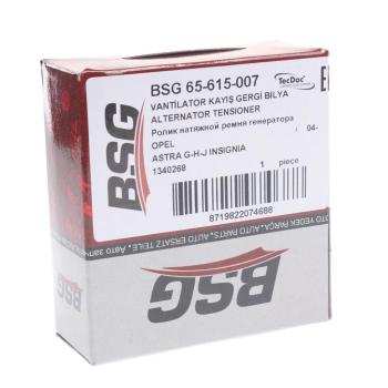 399 р. Ролик приводного ремня OPEL Astra,Vectra,Zafira (1.61.8) SAAB 9-5 натяжителя (с демпфером) BSG BSG bsg65615007  с доставкой в г. Кемерово. Увеличить фотографию 2