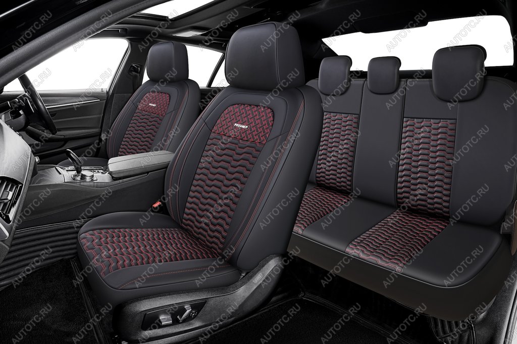 4 999 р. Авточехлы универсальные экокожа черно-красные (11 предм.) Lord PREMIER PREMIER lod1020  с доставкой в г. Кемерово