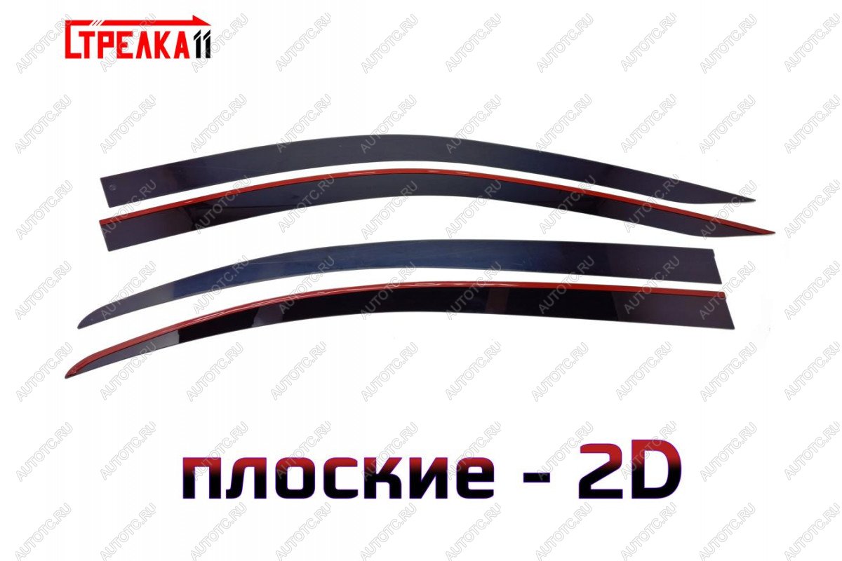 3 799 р. Дефлекторы окон 2D Стрелка11 Honda Accord 9 CR седан дорестайлинг (2013-2016) (черные)  с доставкой в г. Кемерово