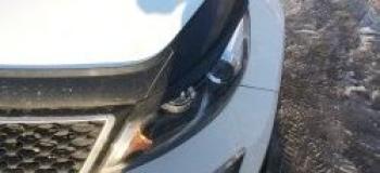 Накладки на передние фары (реснички) Русская Артель KIA Sportage  3 SL (2014-2016) рестайлинг (глянец под покраску)