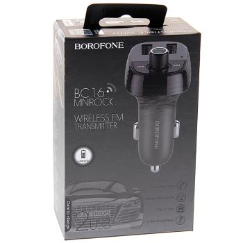 1 199 р. Устройство зарядное в прикуриватель с трансмиттером (bluetooth,hands free) BOROFONE BOROFONE bc16 black  с доставкой в г. Кемерово. Увеличить фотографию 1