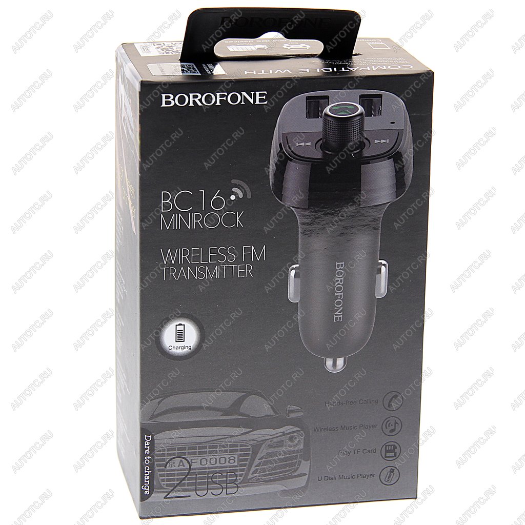 1 199 р. Устройство зарядное в прикуриватель с трансмиттером (bluetooth,hands free) BOROFONE BOROFONE bc16 black  с доставкой в г. Кемерово