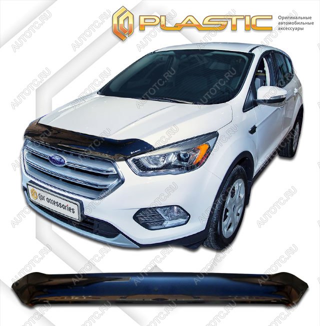 2 099 р. Дефлектор капотаClassic черныйFordKuga 2016-2019  2010010111403  с доставкой в г. Кемерово