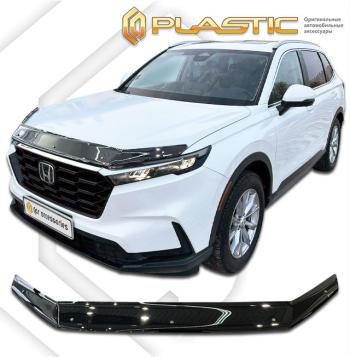 2 199 р. Дефлектор капота Classic черный CA Plastic на Honda CR-V VI поколение, джип/suv 5 дв.  2022 - н.в.  с доставкой в г. Кемерово. Увеличить фотографию 1
