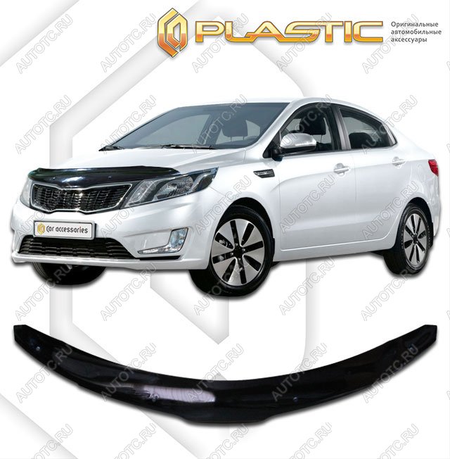 2 099 р. Дефлектор капотаClassic черныйKiaRio седан2011–2015  2010010106157  с доставкой в г. Кемерово