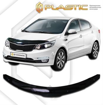 2 099 р. Дефлектор капотаClassic черныйKiaRio седан2015–2017  2010010111090  с доставкой в г. Кемерово. Увеличить фотографию 1