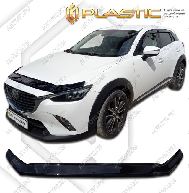 2 099 р. Дефлектор капотаClassic черныйMazdaCX3 I поколение, I поколение рестайлинг, джипsuv 5 дв.2014 - н. в.DK  2010010117351  с доставкой в г. Кемерово