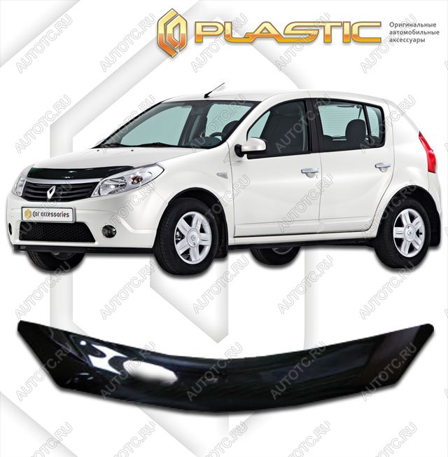 1 999 р. Дефлектор капотаClassic черныйRenaultSandero 2009-2014  2010010104832  с доставкой в г. Кемерово