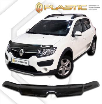 2 379 р. Дефлектор капотаClassic черныйRenaultSandero Stepway 2014–н.в. 5S  2010010112745  с доставкой в г. Кемерово. Увеличить фотографию 1