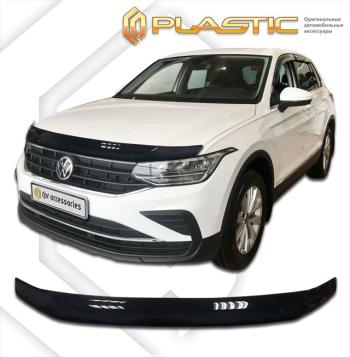 2 099 р. Дефлектор капотаClassic черныйVolkswagenTiguan 2020-н.в.AD1  2010010116040  с доставкой в г. Кемерово. Увеличить фотографию 1