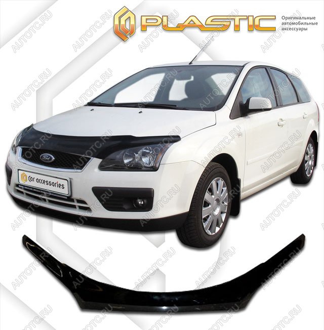2 499 р. Дефлектор капота (exclusive)Classic черныйFordFocus 2 универсал2005-2008  2010060102673  с доставкой в г. Кемерово