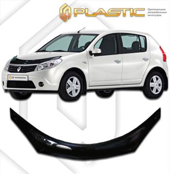 2 379 р. Дефлектор капота (exclusive)Classic черныйRenaultSandero 2009-2014  2010060104837  с доставкой в г. Кемерово. Увеличить фотографию 1
