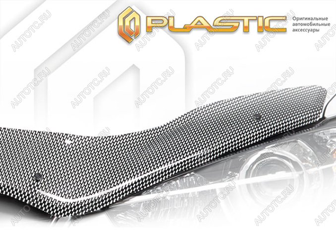 2 559 р. Дефлектор капота Шелкография карбон серебро CA Plastic на Honda CR-V VI поколение, джип/suv 5 дв.  2022 - н.в.  с доставкой в г. Кемерово
