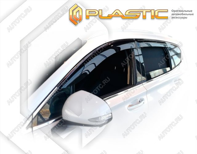 2 399 р. Ветровики дверейClassic полупрозрачныйHyundaiSanta Fe 2018–н.в. TMChrome molding=120,  2010030313795  с доставкой в г. Кемерово