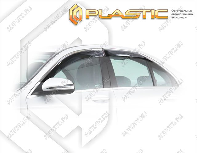 2 099 р. Ветровики дверейClassic полупрозрачныйMercedes-BenzC-Class 2013-2015 W205 Chrome molding=120,  2010030313009  с доставкой в г. Кемерово