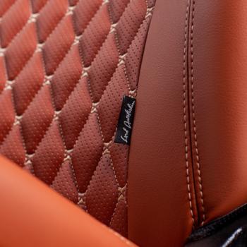 13 949 р. Комплект чехлов для сидений (ЦЗС Орегон) БАЙРОН ст БАЙРОН Lord Autofashion Лада Нива 4х4 2121 3 дв. дорестайлинг (1977-2019) (коричневый, вставка коричневая, строчка бежевая)  с доставкой в г. Кемерово. Увеличить фотографию 8