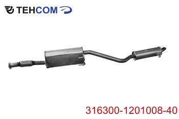 22 999 р. Глушитель УАЗ-3163 Патриот АКПП дв.ЗМЗ-409 ЕВРО-5 с резонатором нержавеющая сталь ТЕХКОМ ТЕХКОМ 316300-1201008-40  с доставкой в г. Кемерово. Увеличить фотографию 1