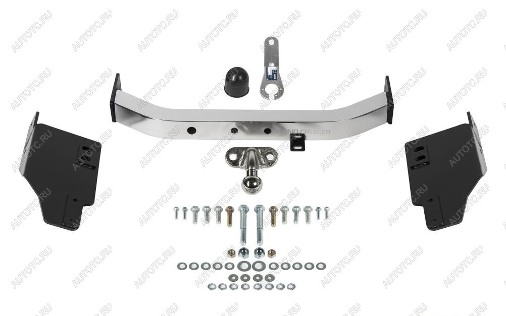 15 899 р. Фаркоп (с нержавеющей накладкой)(фланцевое крепление шара) Atlas  Toyota Land Cruiser Prado  J150 (2020-2025) 3-ий рестайлинг (стальной с порошковым покрытием, шар F (C, F30))  с доставкой в г. Кемерово