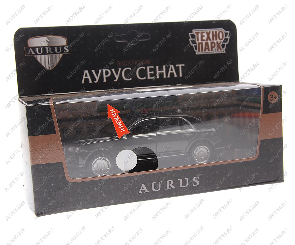 1 999 р. Модель автомобиля AURUS металлическая (свет, звук) ТЕХНОПАРК ТЕХНОПАРК senat-13sl-bk wod  с доставкой в г. Кемерово