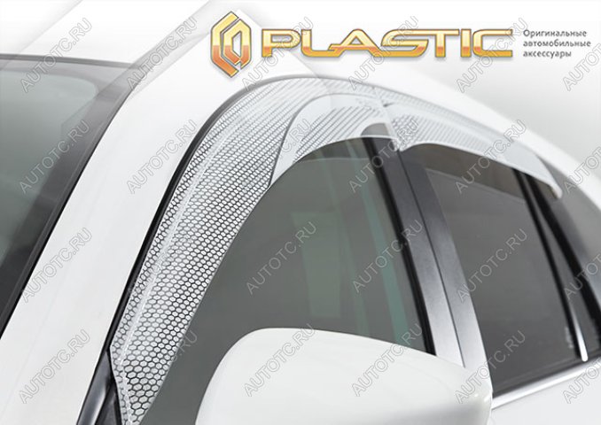 2 399 р. Дефлектора окон CA Plastic VGV U75 Plus 2021 (2021-2025) (Серия Art белая)  с доставкой в г. Кемерово