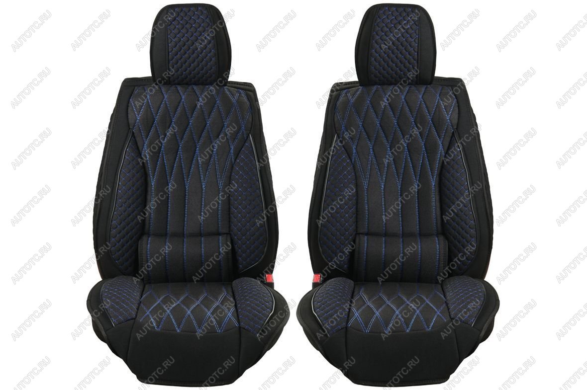 3 899 р. Каркасные накидки для сидений автомобиля из велюра Comfort Plus Черно-синий Seintex 317788  с доставкой в г. Кемерово