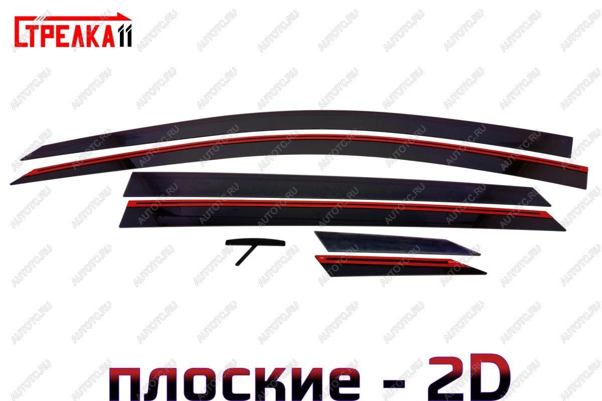 4 699 р. Дефлекторы окон 2D Стрелка11 Changan UNI-T рестайлинг (2023-2025) (черные)  с доставкой в г. Кемерово