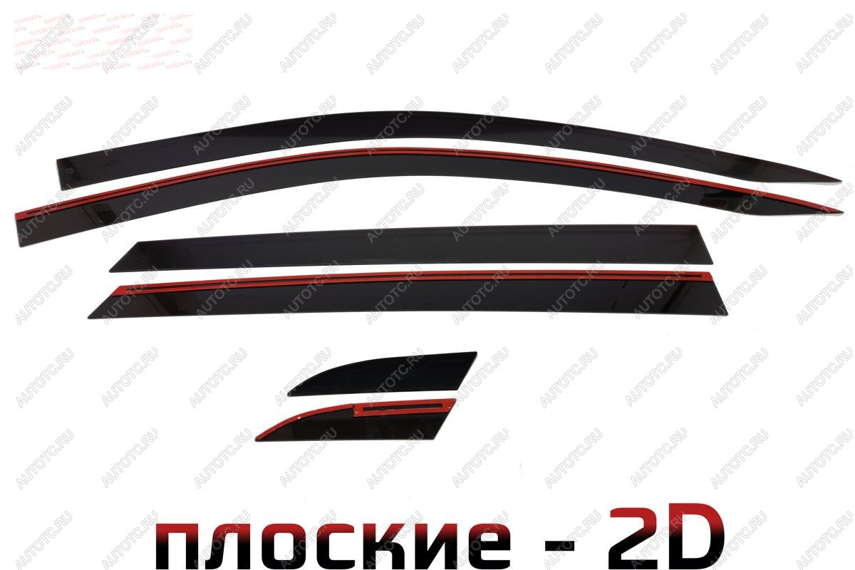 4 699 р. Дефлекторы окон 2D Стрелка11 Changan UNI-V лифтбэк (2021-2025) (черные)  с доставкой в г. Кемерово