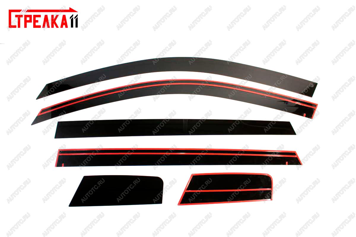 4 699 р. Дефлекторы окон 2D Стрелка11 Chery Tiggo 4 Pro (2021-2025) (черные)  с доставкой в г. Кемерово