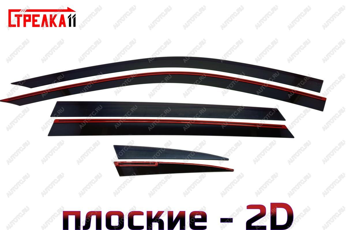 4 699 р. Дефлекторы окон 2D Стрелка11 Geely Monjaro (2022-2025) (черные)  с доставкой в г. Кемерово
