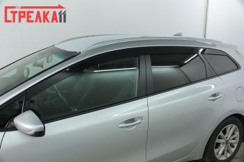 4 699 р. Дефлекторы окон 2D Стрелка11 KIA Ceed 2 JD дорестайлинг универсал (2012-2016) (черные)  с доставкой в г. Кемерово. Увеличить фотографию 2