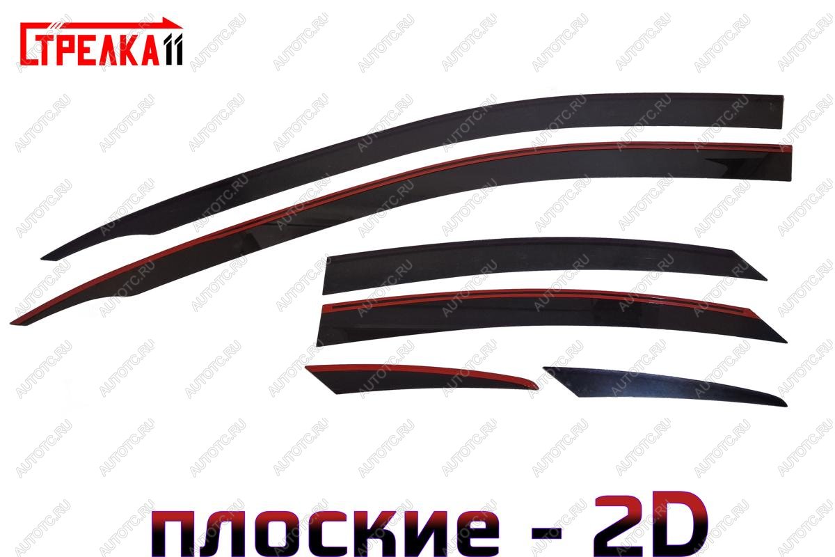 5 929 р. Дефлекторы окон 2D Стрелка11  KIA Cerato  4 BD (2021-2025) рестайлинг седан (черные)  с доставкой в г. Кемерово