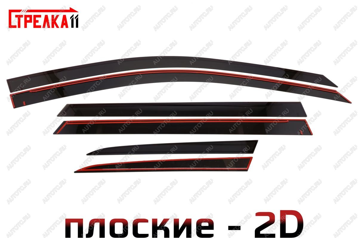 4 699 р. Дефлекторы окон 2D Стрелка11 Peugeot 5008 T87 дорестайлинг (2017-2020) (черные)  с доставкой в г. Кемерово